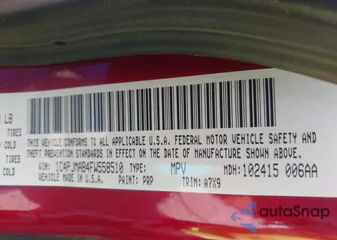 2015 Jeep Cherokee Sport from USA, damaged, VIN 1C4PJMAB4FW558510